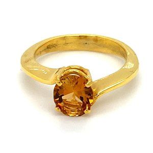 Orange Tourmaline 1.38ct Solid 18K Gold Ring